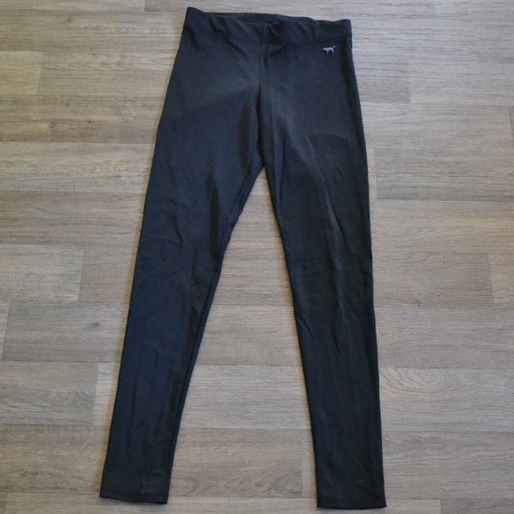 Pink Victoria's Secret Faux Silk Leather Black Pant Size Small - Picture 2 of 7